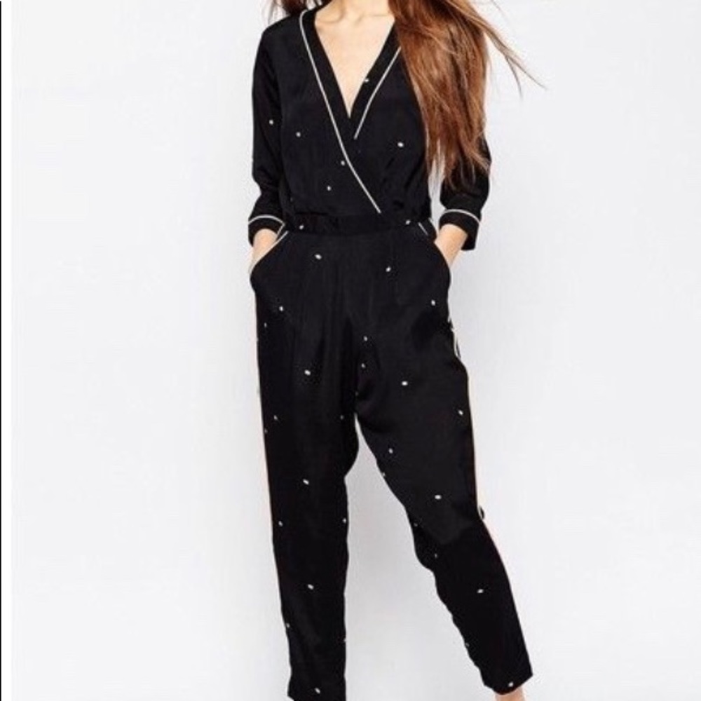 ASOS black print jumpsuit NWT